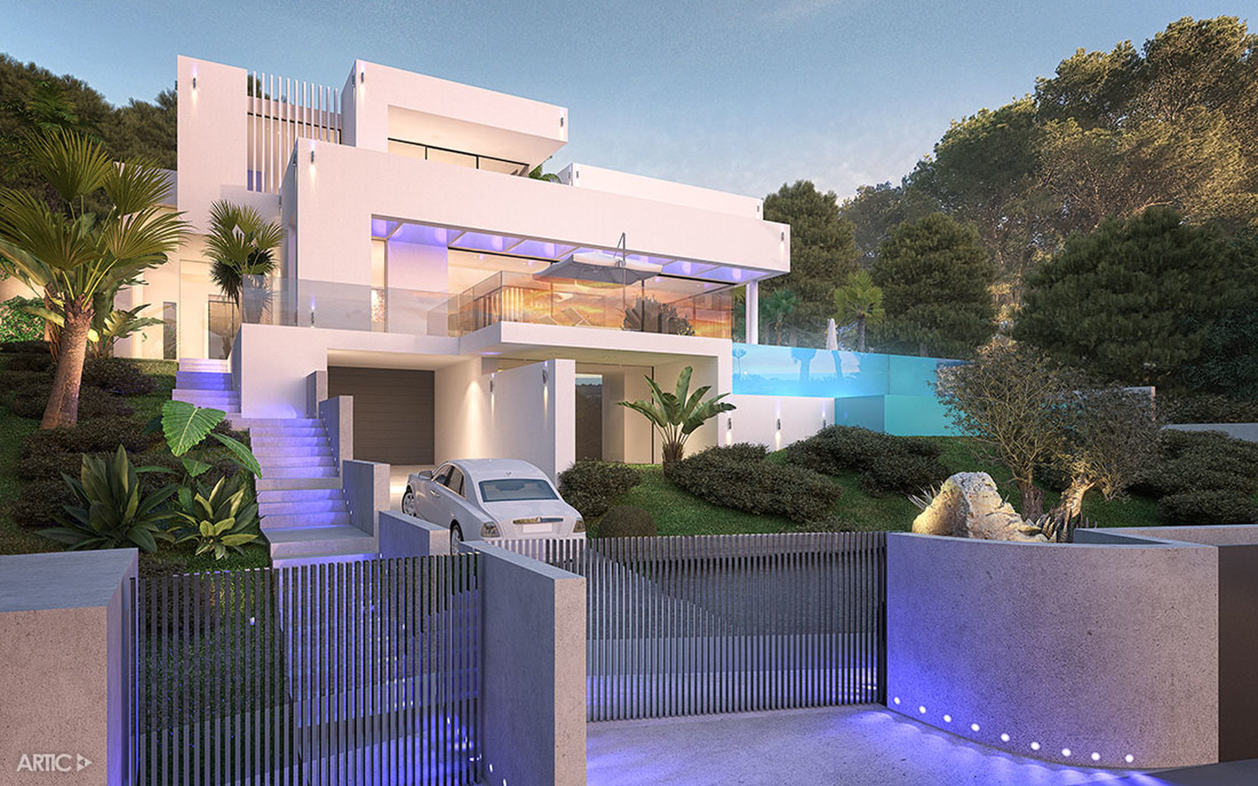 Visualización 3d de una vivienda de lujo en Bendinat, Mallorca